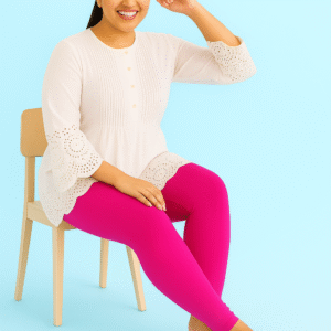 Women's Plain Cotton Leggings – Rani Pink