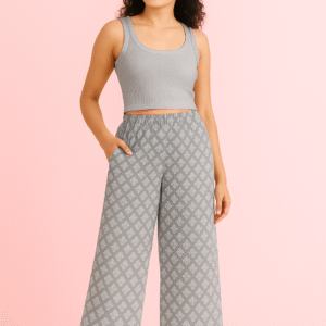 Printed Palazzo – Grey A