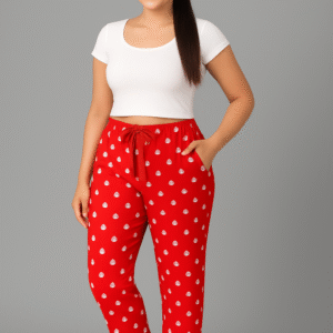 Printed Track Pants – Red