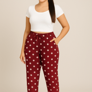 Printed Track Pants – Maroon