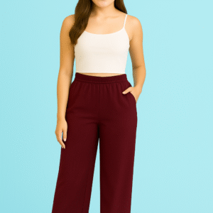 Pocket Palazzo – Deep Maroon