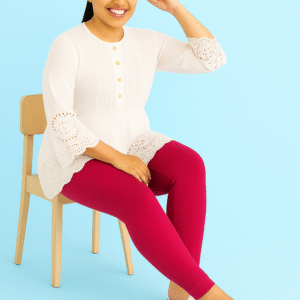 Women's Plain Cotton Leggings – Red