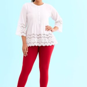 Premium Cotton Stretch Leggings – Blood Red