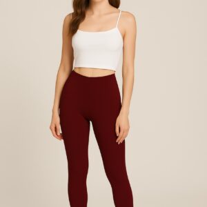 Ankle Length Leggings – Deep Maroon
