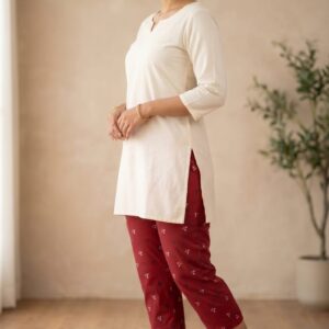 Printed Capri – Maroon
