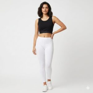 Ankle Length Leggings – White
